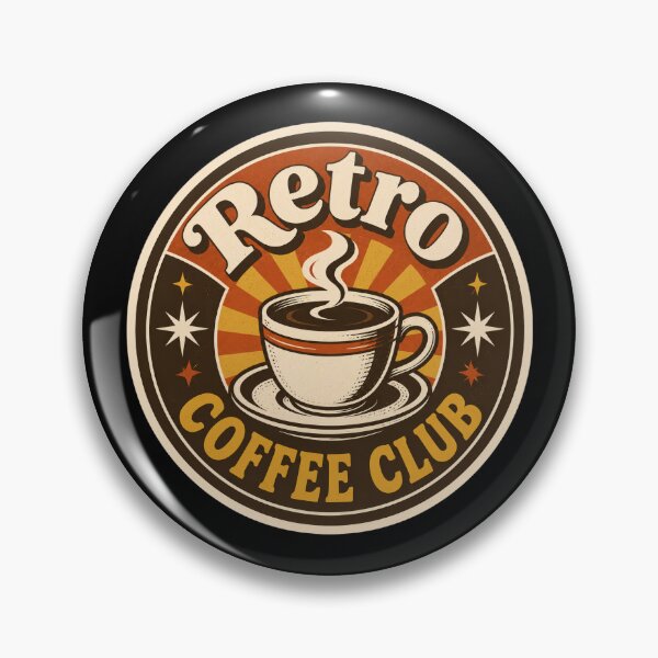 Item preview, Retro Coffee Club Vintage Badge  designed and sold by Sketchlegacy.