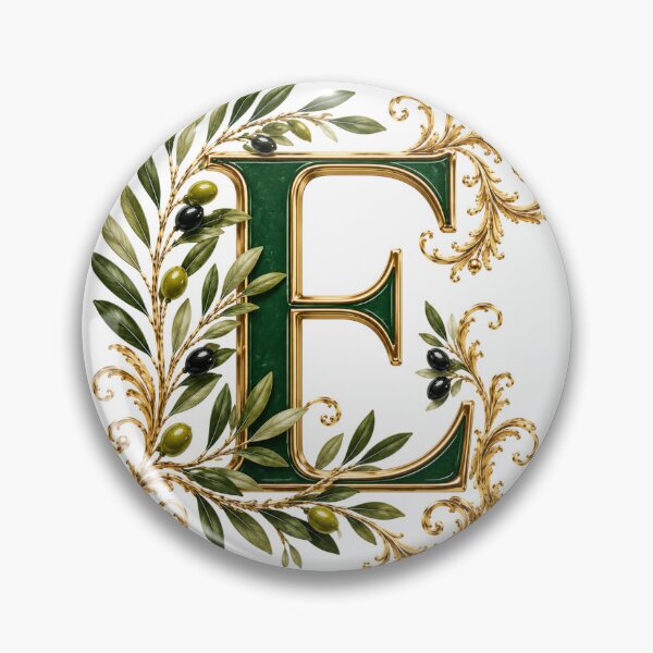 Item preview, Elegant Letter E Monogram with Olive Branches & Gold Botanical Design | Luxury Green Floral Initial designed and sold by MoodLay.