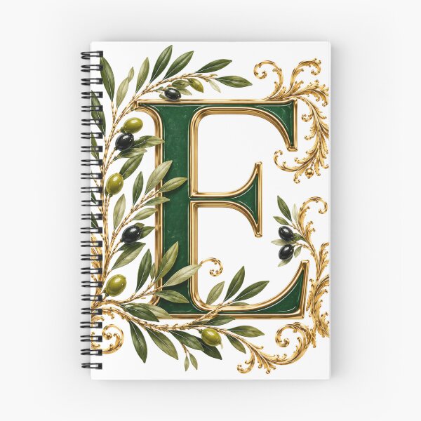 Item preview, Elegant Letter E Monogram with Olive Branches & Gold Botanical Design | Luxury Green Floral Initial designed and sold by MoodLay.