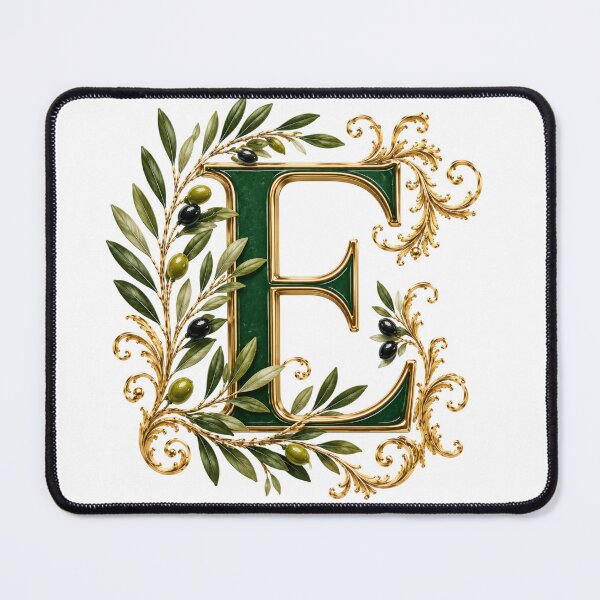 Item preview, Elegant Letter E Monogram with Olive Branches & Gold Botanical Design | Luxury Green Floral Initial designed and sold by MoodLay.