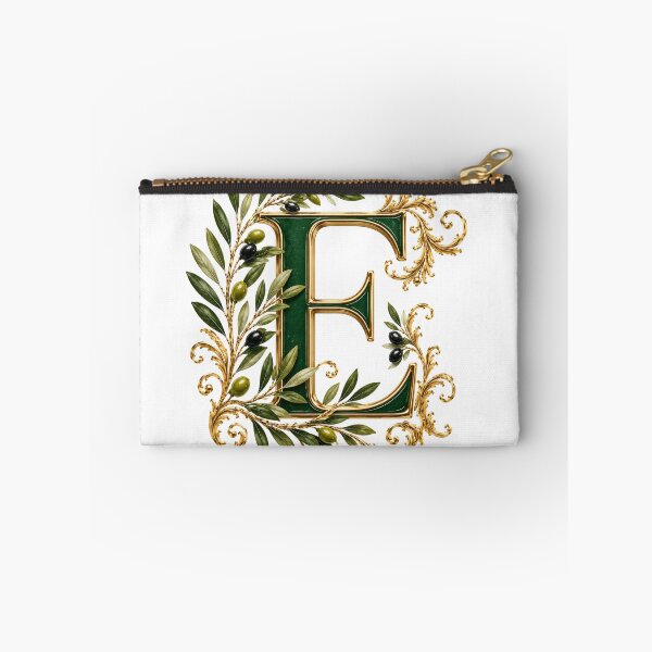 Item preview, Elegant Letter E Monogram with Olive Branches & Gold Botanical Design | Luxury Green Floral Initial designed and sold by MoodLay.