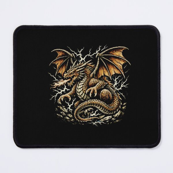 Item preview, Golden Fire Storm Dragon with Lightning designed and sold by SOUFIANE1991.