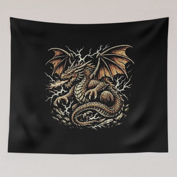 Item preview, Golden Fire Storm Dragon with Lightning designed and sold by SOUFIANE1991.
