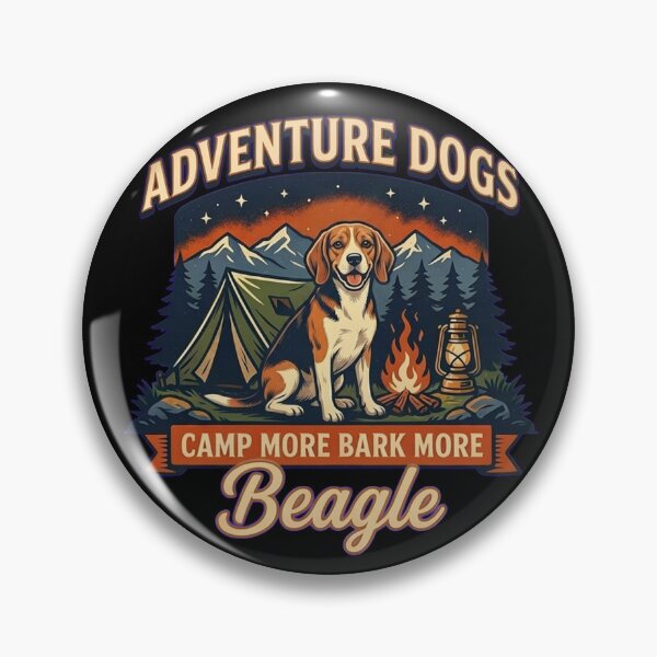 Item preview, Adventure Dogs – Camp More Bark More | Beagle Vintage Camping designed and sold by No Excuses Supply.
