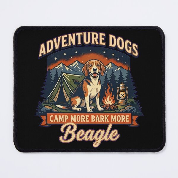 Item preview, Adventure Dogs – Camp More Bark More | Beagle Vintage Camping designed and sold by No Excuses Supply.