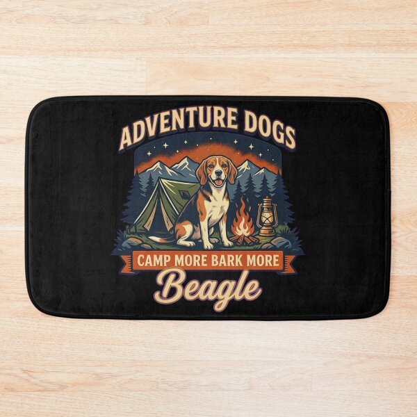 Item preview, Adventure Dogs – Camp More Bark More | Beagle Vintage Camping designed and sold by No Excuses Supply.