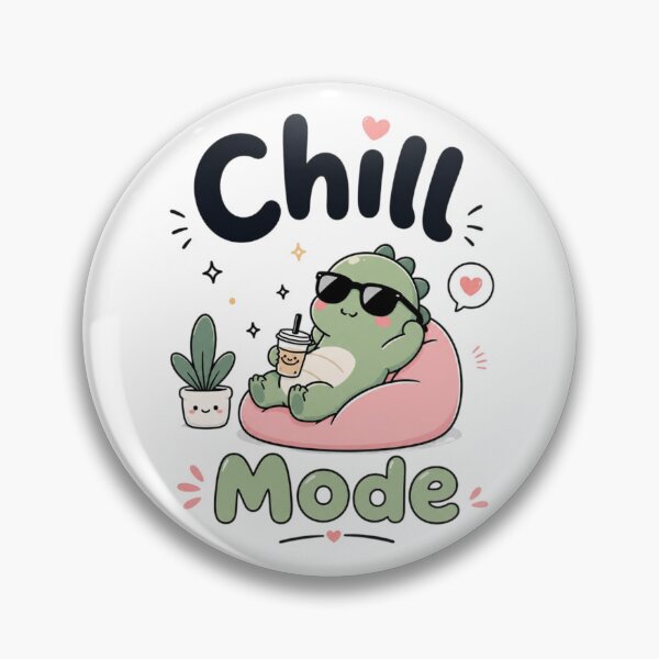 Item preview, Chill Mode Cute Kawaii Dinosaur | Relaxed Aesthetic Funny Quote Sticker designed and sold by Sanika arts .