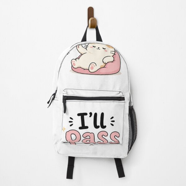 Item preview, I'll Pass Cute Kawaii Cat | Funny Introvert Quote | Lazy Mood Aesthetic Sticker designed and sold by Sanika arts .