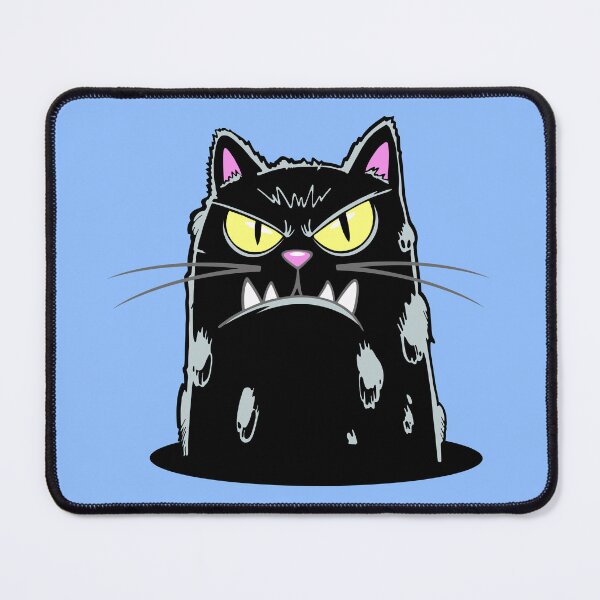 Item preview, Black fierce cat peeking out of hole designed and sold by QuanntixArt.