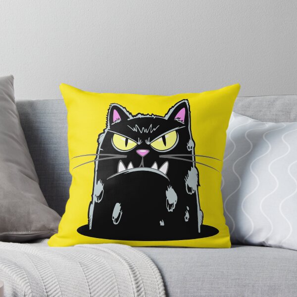 Item preview, Black fierce cat peeking out of hole designed and sold by QuanntixArt.