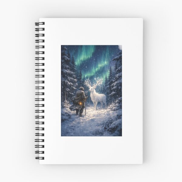 Item preview, The Deer Beneath the Northern Lights Winter Fantasy Art designed and sold by TaiwoDesigns.