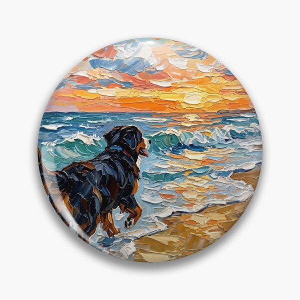 Item preview, Beach Days - Frolicking Bernese Mountain Dog designed and sold by AjaTrier.