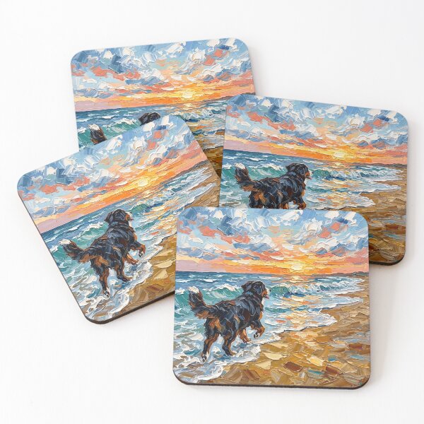 Item preview, Beach Days - Frolicking Bernese Mountain Dog designed and sold by AjaTrier.