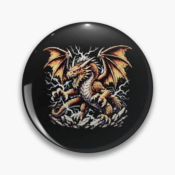 Item preview,  Golden Fire Storm Dragon with Lightning designed and sold by SOUFIANE1991.