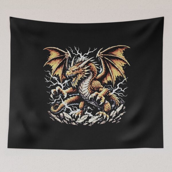 Item preview,  Golden Fire Storm Dragon with Lightning designed and sold by SOUFIANE1991.