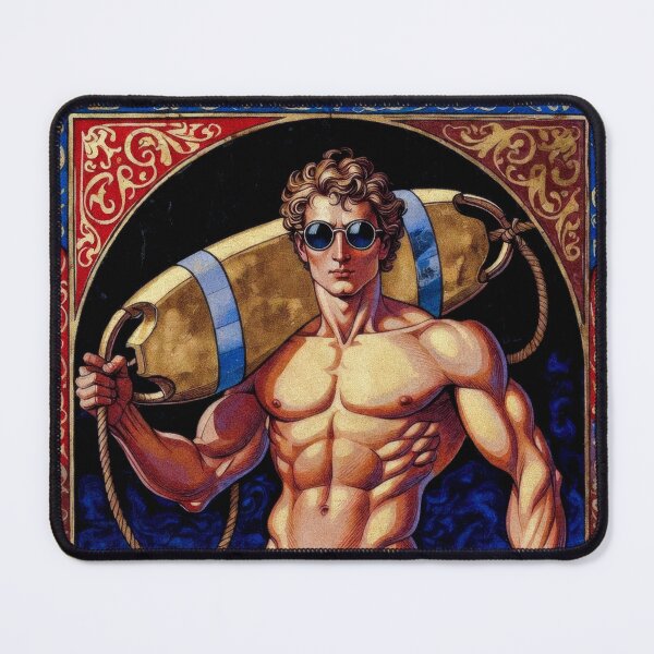 Item preview, Ornate Vintage Lifeguard Renaissance Beach Rescue Poster designed and sold by ZhivanCrimson.