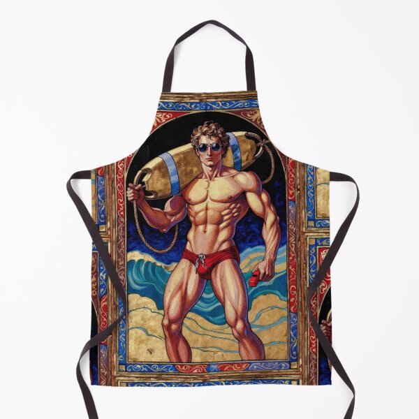 Item preview, Ornate Vintage Lifeguard Renaissance Beach Rescue Poster designed and sold by ZhivanCrimson.