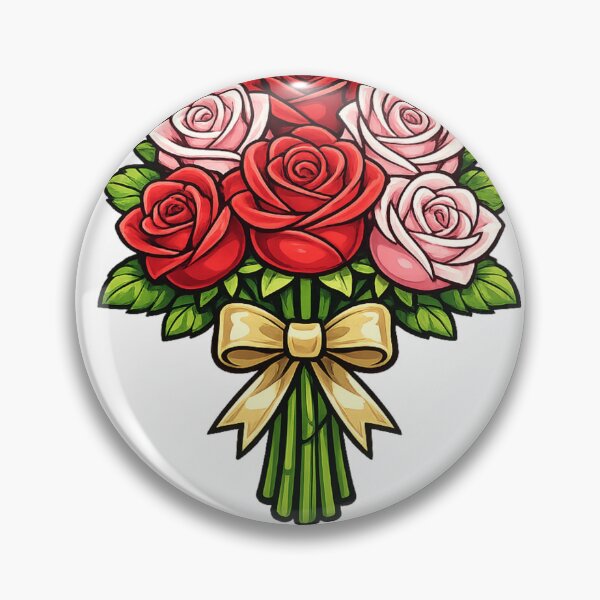 Item preview, Bouquet of Red Roses and Roses with Gold Bow - Romantic Flowers - Elegant Illustration designed and sold by CLC54.