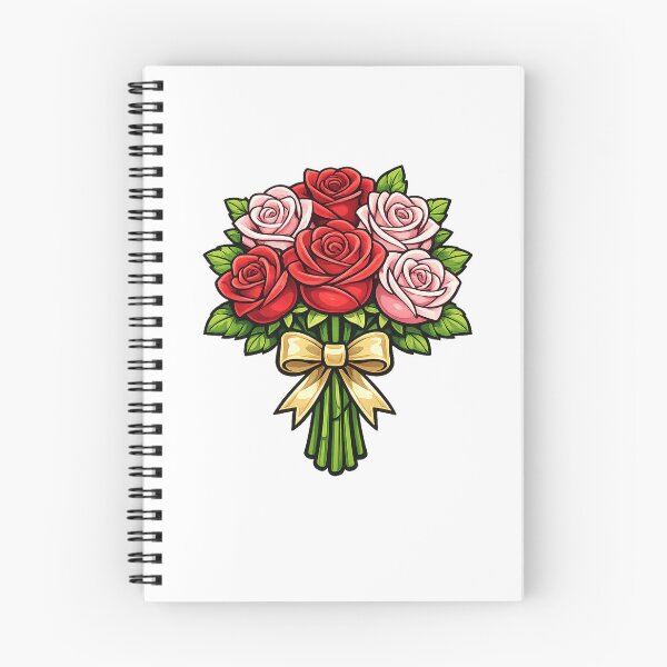 Item preview, Bouquet of Red Roses and Roses with Gold Bow - Romantic Flowers - Elegant Illustration designed and sold by CLC54.