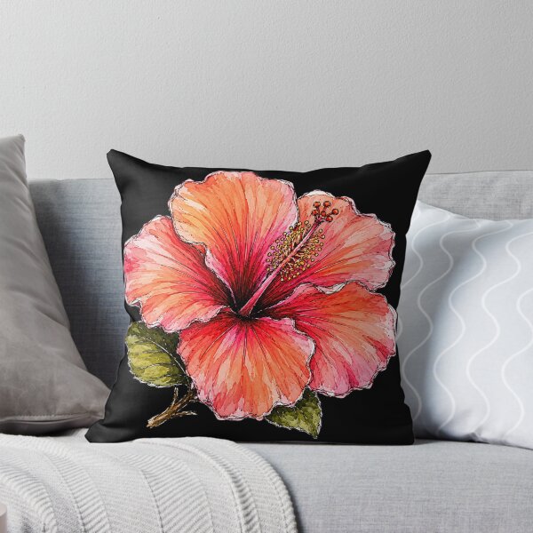 Item preview, Hand Drawn Hibiscus Watercolor Botanical Floral Illustration designed and sold by ColorSplash123.