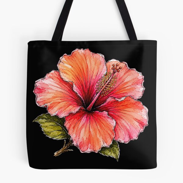 Item preview, Hand Drawn Hibiscus Watercolor Botanical Floral Illustration designed and sold by ColorSplash123.