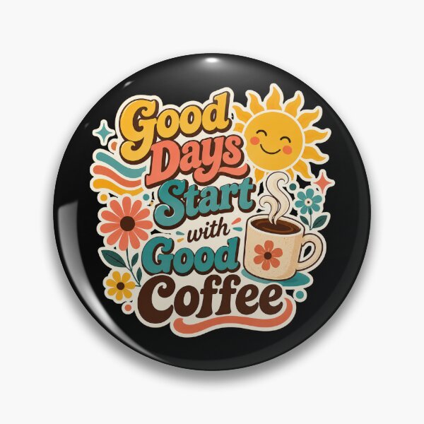 Item preview, Sunny Morning Good Coffee Retro Sticker  designed and sold by Sketchlegacy.