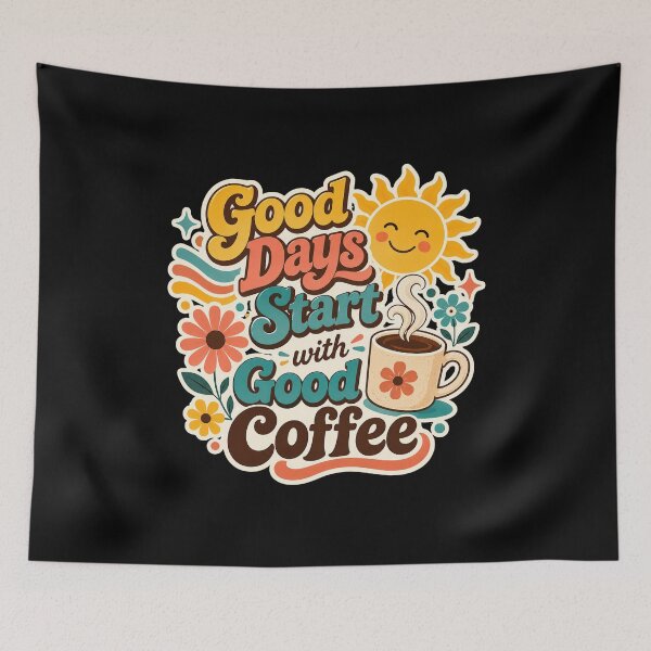 Item preview, Sunny Morning Good Coffee Retro Sticker  designed and sold by Sketchlegacy.