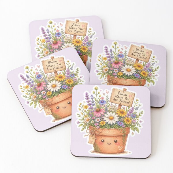 Item preview, Bloom Where You Are Planted Cute Flower Pot designed and sold by carthagia.