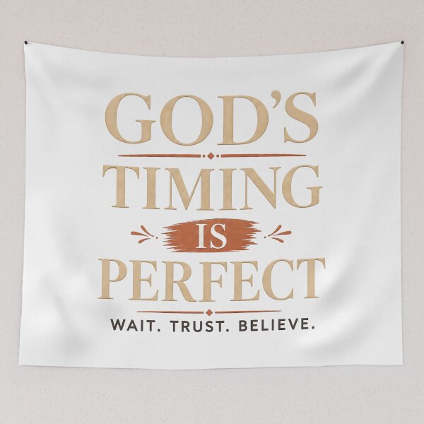 Item preview, God’s Timing Is Perfect Wait Trust Believe Christian Faith Design designed and sold by FaithThroughEverySeason.
