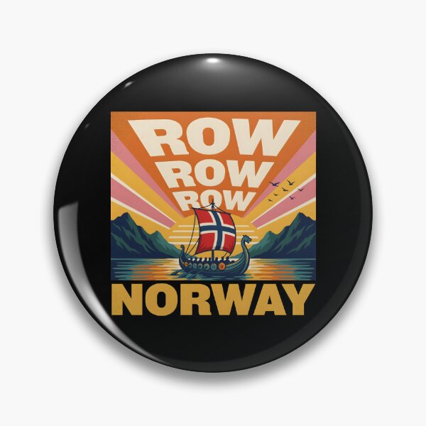 Item preview, Row Row Row Norway Retro Norwegian Flag for Viking Lovers designed and sold by Redgiant87x.