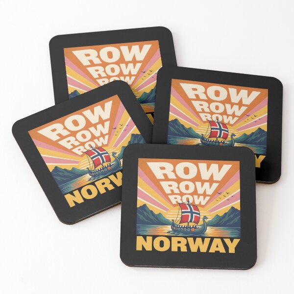 Item preview, Row Row Row Norway Retro Norwegian Flag for Viking Lovers designed and sold by Redgiant87x.