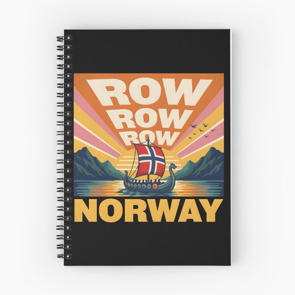 Item preview, Row Row Row Norway Retro Norwegian Flag for Viking Lovers designed and sold by Redgiant87x.