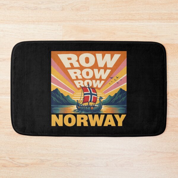 Item preview, Row Row Row Norway Retro Norwegian Flag for Viking Lovers designed and sold by Redgiant87x.