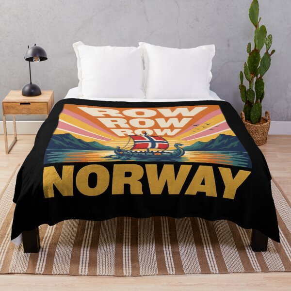 Item preview, Row Row Row Norway Retro Norwegian Flag for Viking Lovers designed and sold by Redgiant87x.