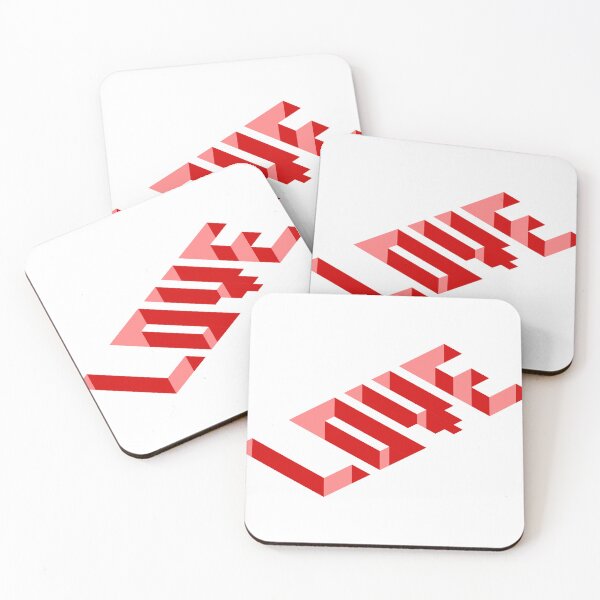 Item preview, LOVE 3D Isometric Typography Red Love Graphic Geometric Modern designed and sold by CLC54.