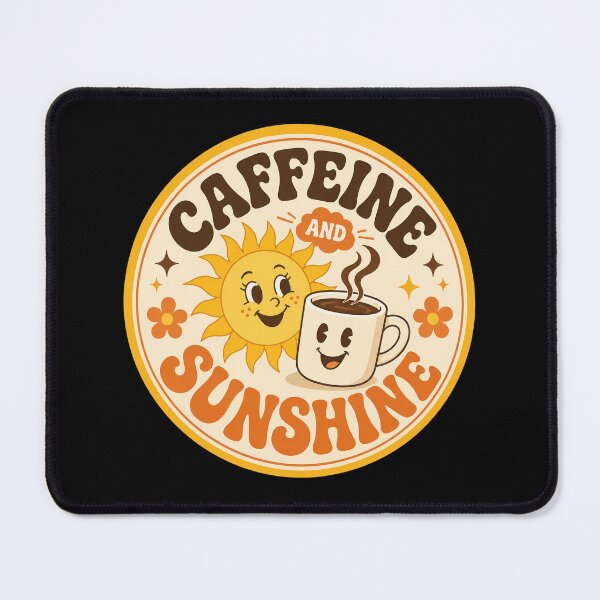 Item preview, Caffeine and Sunshine Happy Coffee Badge designed and sold by Sketchlegacy.