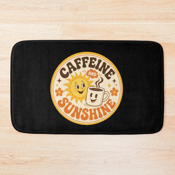 Item preview, Caffeine and Sunshine Happy Coffee Badge  designed and sold by Sketchlegacy.
