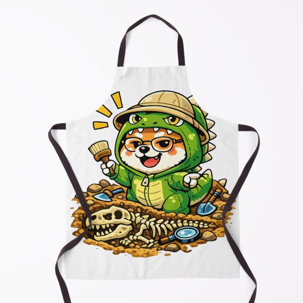 Item preview, Dinosaur Explorer Shiba Inu Sticker – Funny Kawaii Japanese Dog Fossil Hunter designed and sold by kawaii animal store (in Japan).