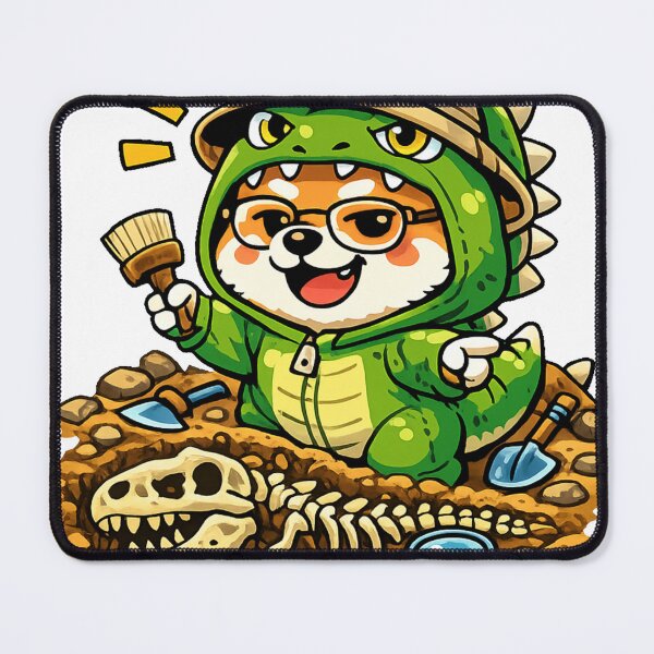 Item preview, Dinosaur Explorer Shiba Inu Sticker – Funny Kawaii Japanese Dog Fossil Hunter designed and sold by kawaii animal store (in Japan).