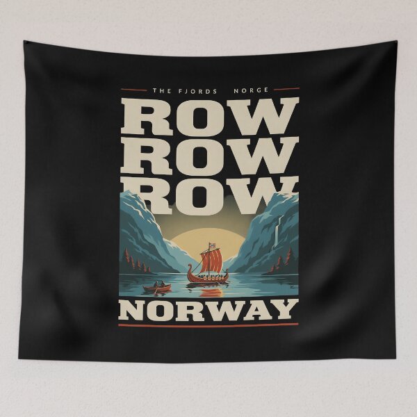 Item preview, Row Row Row Norway Vintage Longship for Nordic Heritage Fans designed and sold by Redgiant87x.