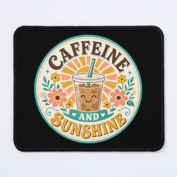 Item preview, Iced Caffeine and Sunshine Coffee Badge designed and sold by Sketchlegacy.