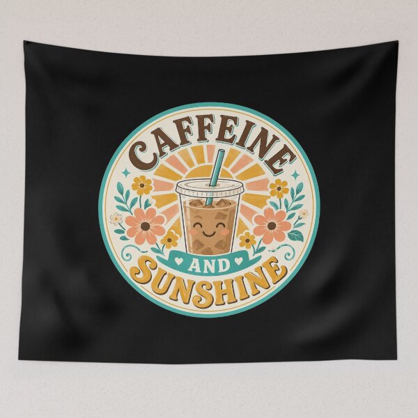 Item preview, Iced Caffeine and Sunshine Coffee Badge designed and sold by Sketchlegacy.