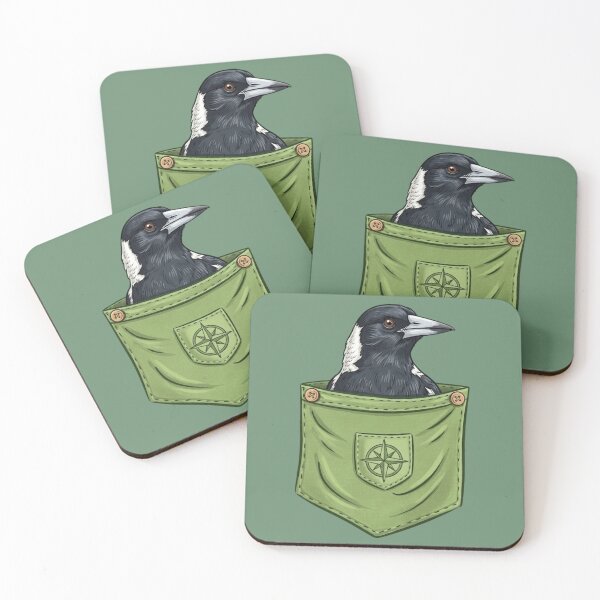 Item preview, Australian Magpie Pocket Animal Bird Gift Men Woman Kids  designed and sold by Amelia ART G.