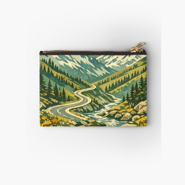 Item preview, Alpine Meadow Wildflowers: Mountain Valley Stream Sunrise Landscape Art designed and sold by irfanshikh.