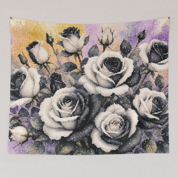 Item preview, Black and White Roses Geometric Watercolor Style designed and sold by A-C-G.