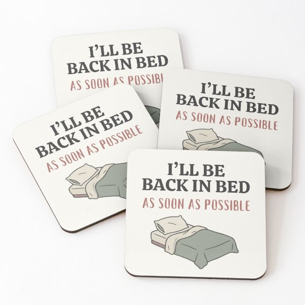 Item preview, I'll be back in bed as soon as possible Minimalist Bed designed and sold by Ink_and_think .