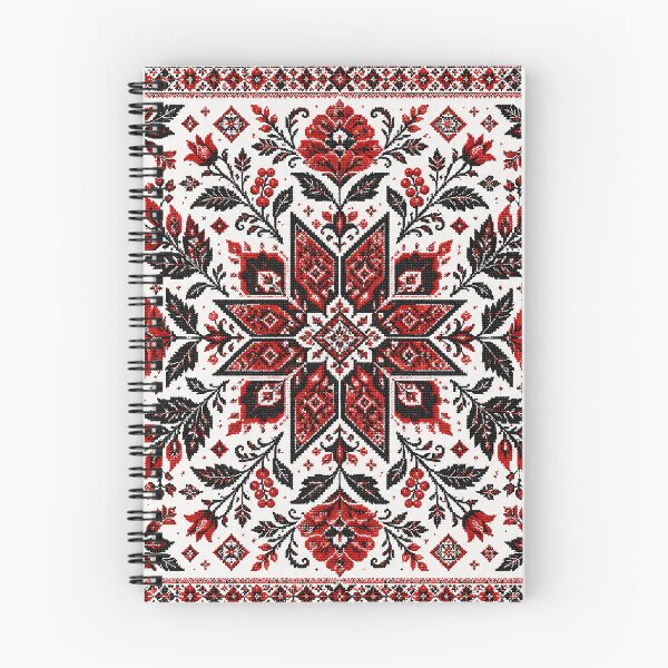 Item preview, Intricate Ukrainian Folk Floral Embroidery - Red and Black Vyshyvanka Art designed and sold by BrainCurves.