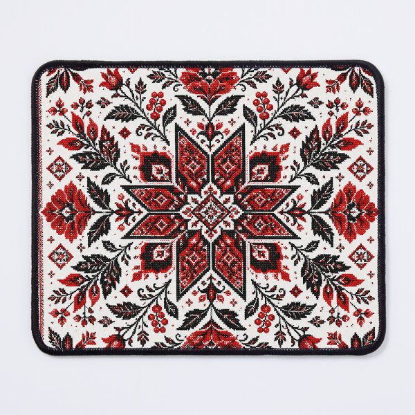 Item preview, Intricate Ukrainian Folk Floral Embroidery - Red and Black Vyshyvanka Art designed and sold by BrainCurves.