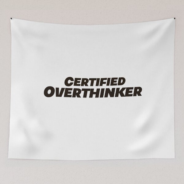 Item preview, Certified Overthinker Funny Sticker designed and sold by MYNDesigns.