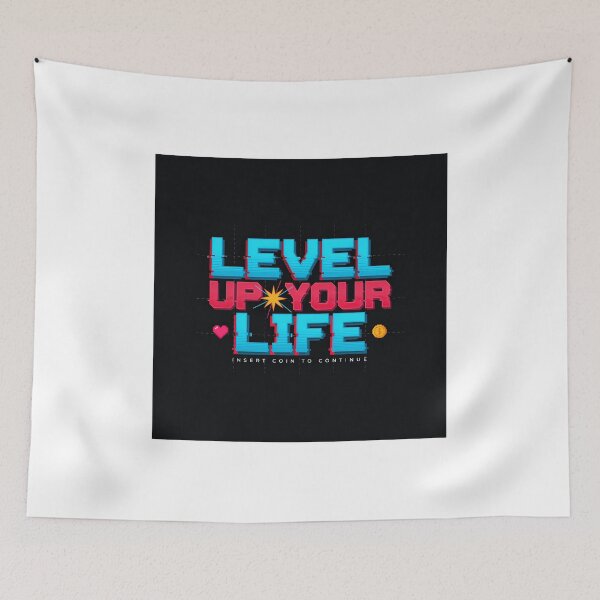 Item preview, Retro Level Up Your Life Poster designed and sold by TrendVoltStudio.